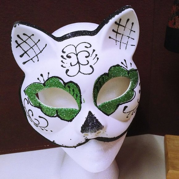 Vintage Lot of 3 Collection Fancy Dress Costume Party Hats Cat Mask Fez Asian - Picture 2 of 11